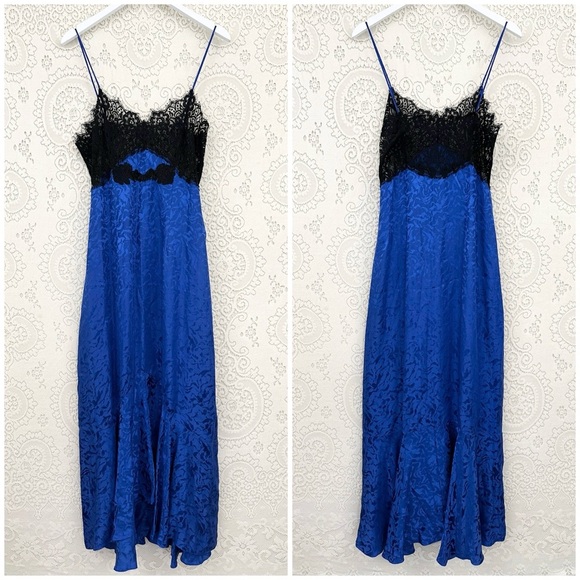 Vintage Victoria Secret Gold Label Silk Long Maxi Dress Slip